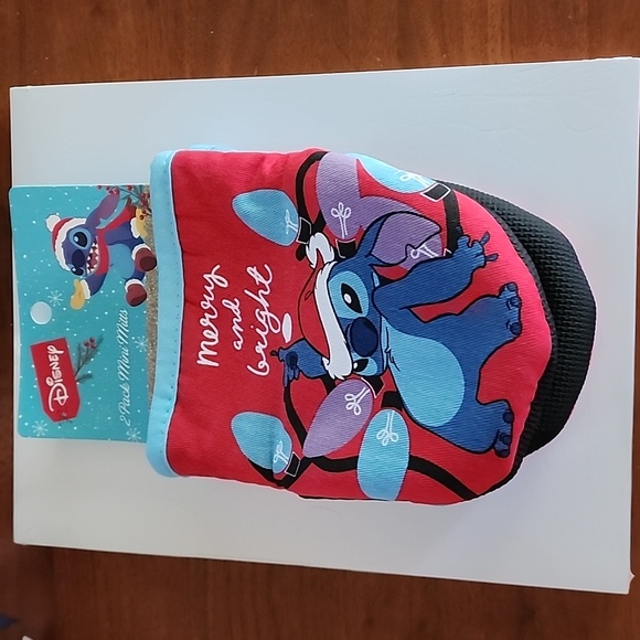 Disney Other - Disney Stitch Santa Holiday Christmas 2 pack Mini Oven Mitts w/ Ornaments